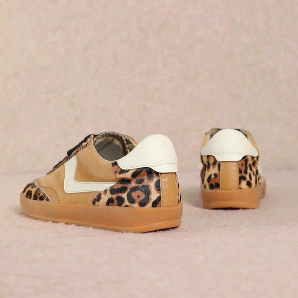 MI.IM Destiny Leopard Print Sneakers Animal 9 Shoes Casual Brown‎ Black Leather